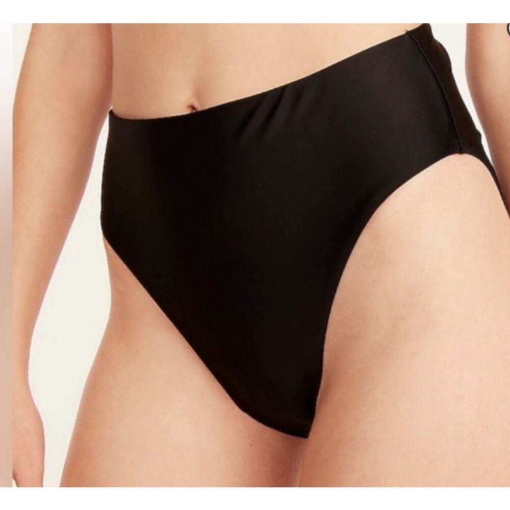 J. Crew Black High Rise Bikini Swim Bottom - Size‎ 2X NWT